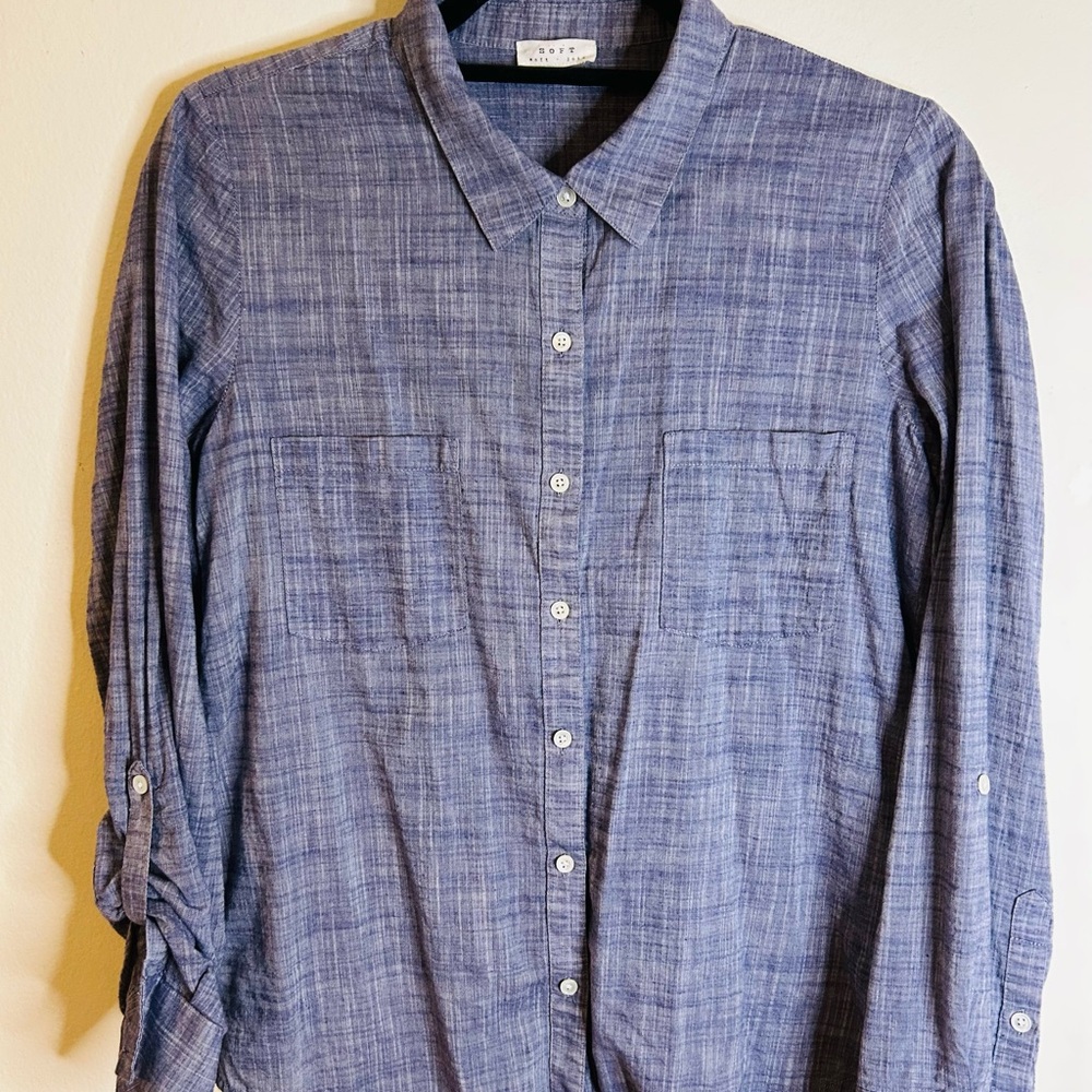 Cozy Blue Button-Up Shirt